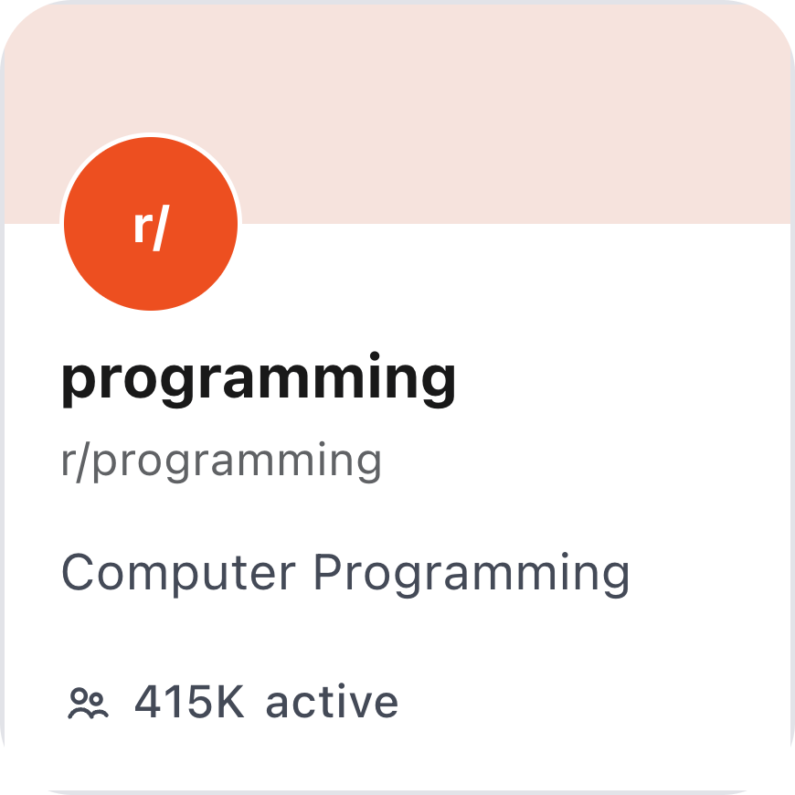 Subreddit Profile small preview